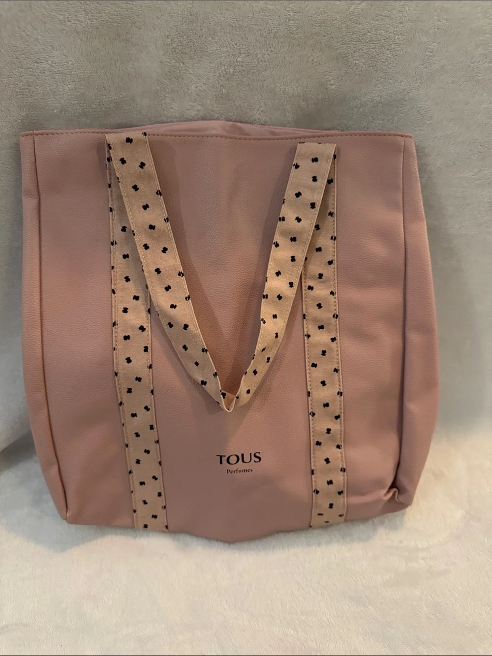**NEW** TOUS Pink Tote with Patterned Ribbon Straps